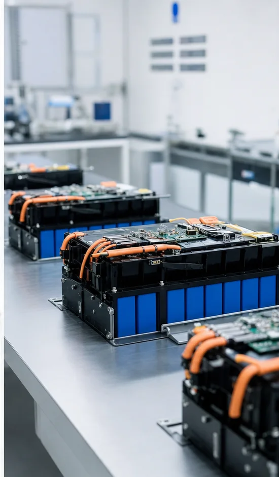 Clean battery assembly bench with protective circuitry and correct cell spacing